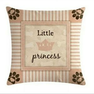 Little Princess Pillow Case on Cotton Linen